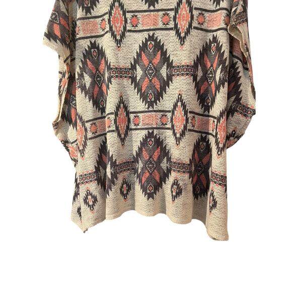 Blushed Open Knit Aztec Open Front Sweater 2XL Southwestern Western Bohemian - Picture 6 of 9